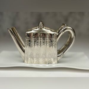 Vintage Godinger Silver Plated Teapot Serviette Holder 1993, Victorian Style